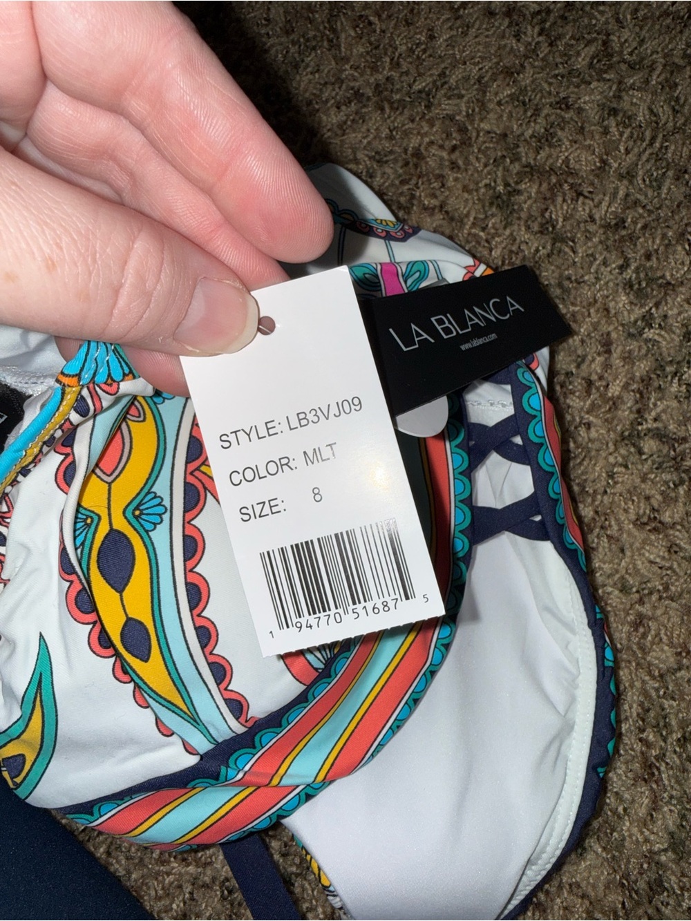 NWT! La Blanca One Piece Pave the Way Paisley Swimsuit - Size 8 (MSRP $135) - Picture 6 of 6